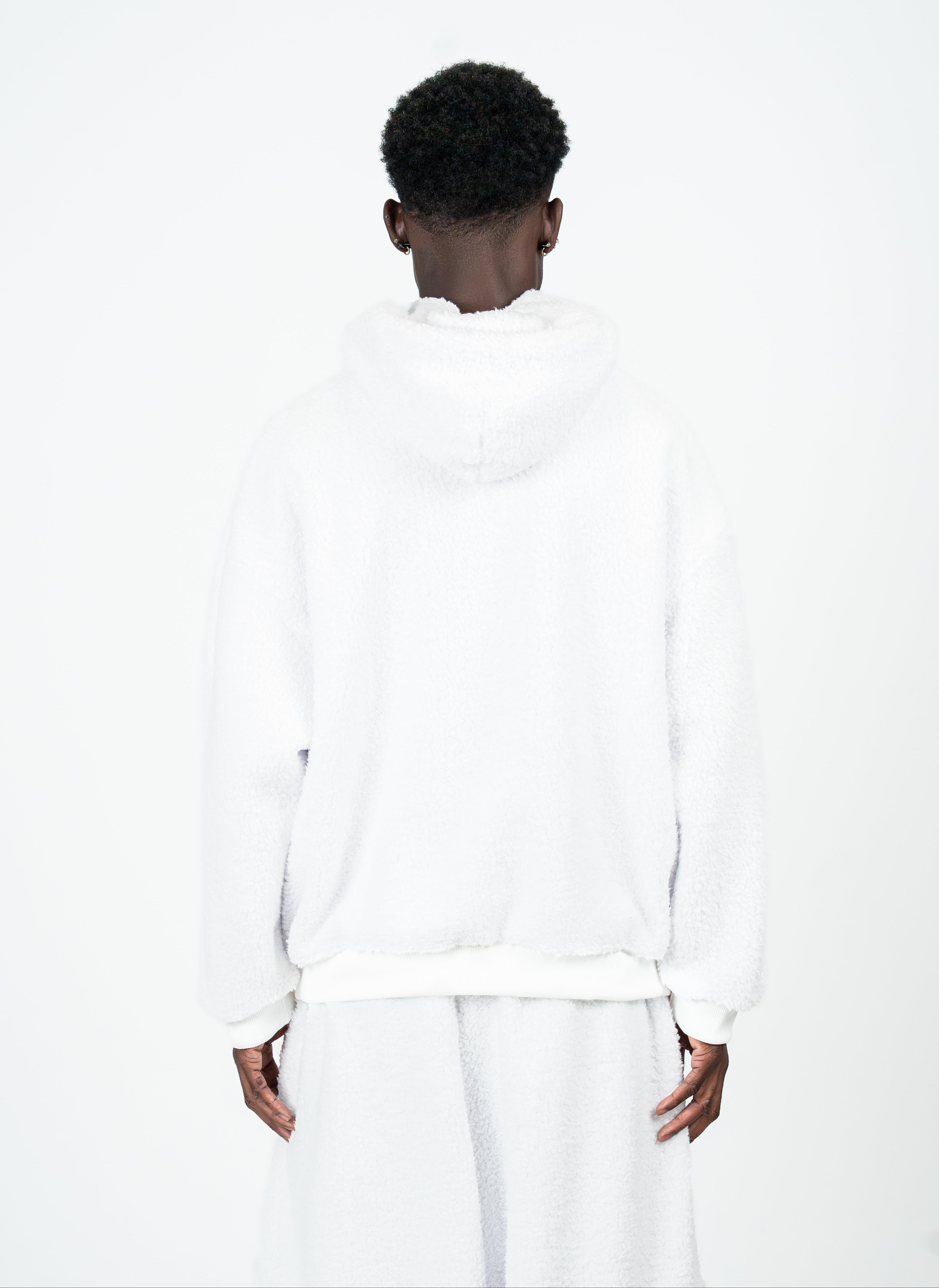 WHITE SHERPA HOODIE