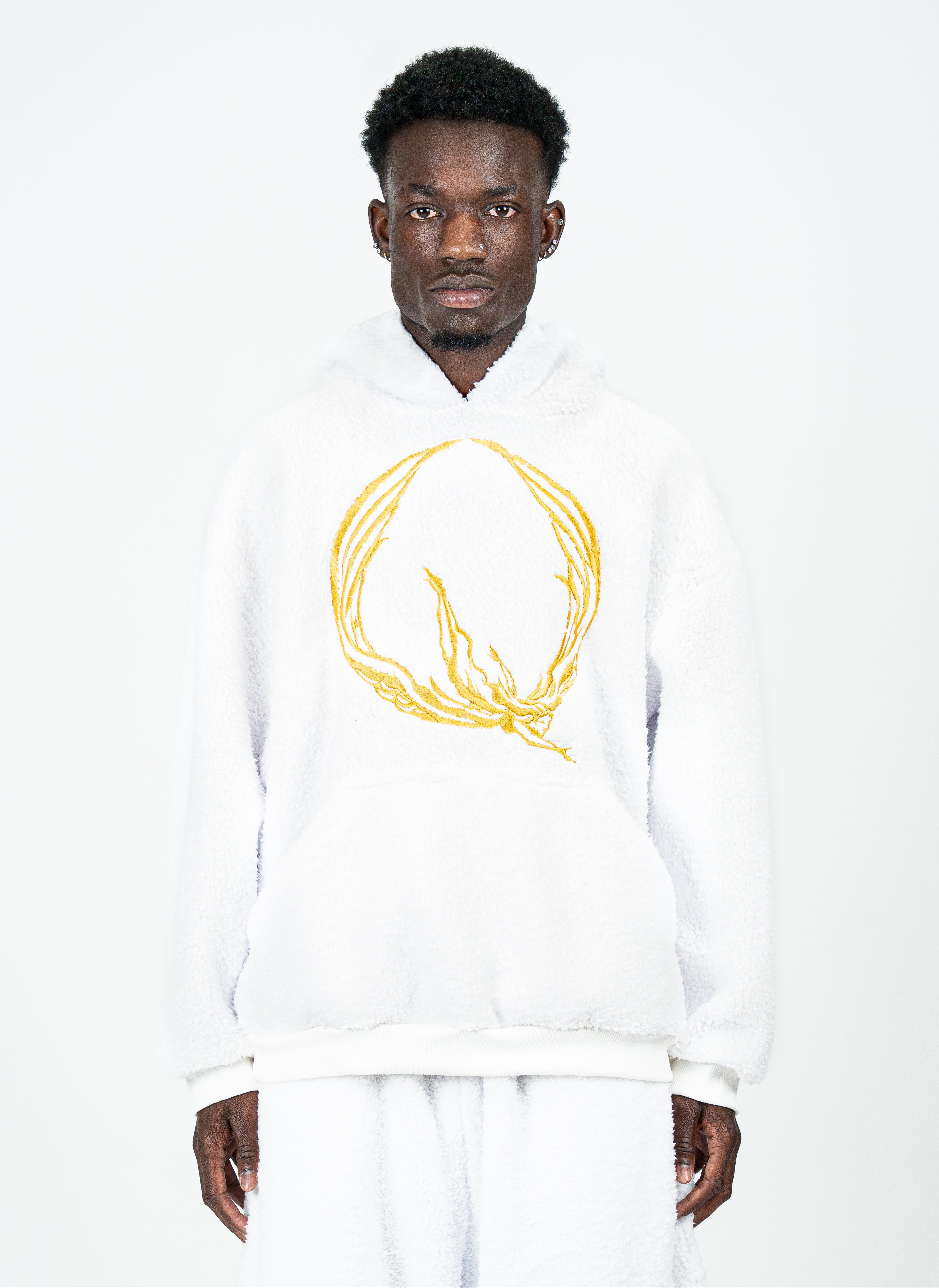 WHITE SHERPA HOODIE